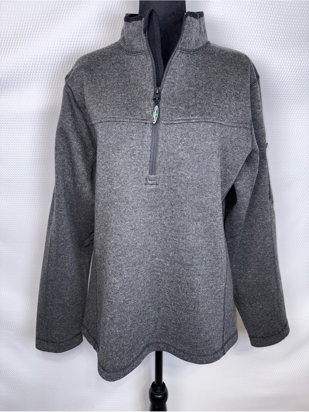 Arborwear Women’s XL Wool Blend Quarter Zip Pullover Sweater Charcoal Gray